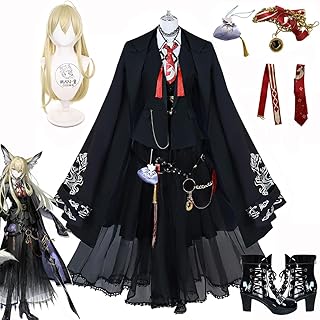 ヴァルピスフォーリア コスプレ衣装 アークナイツ ニンドウ 忍冬 Cosplayコスチューム 全セット 小物付き 耳/しっぽ付き ウィッグ&靴追加可能 イベント パーティー ハロウィン クリスマス 学園祭 文化祭 仮装 変装 (靴,24CM)