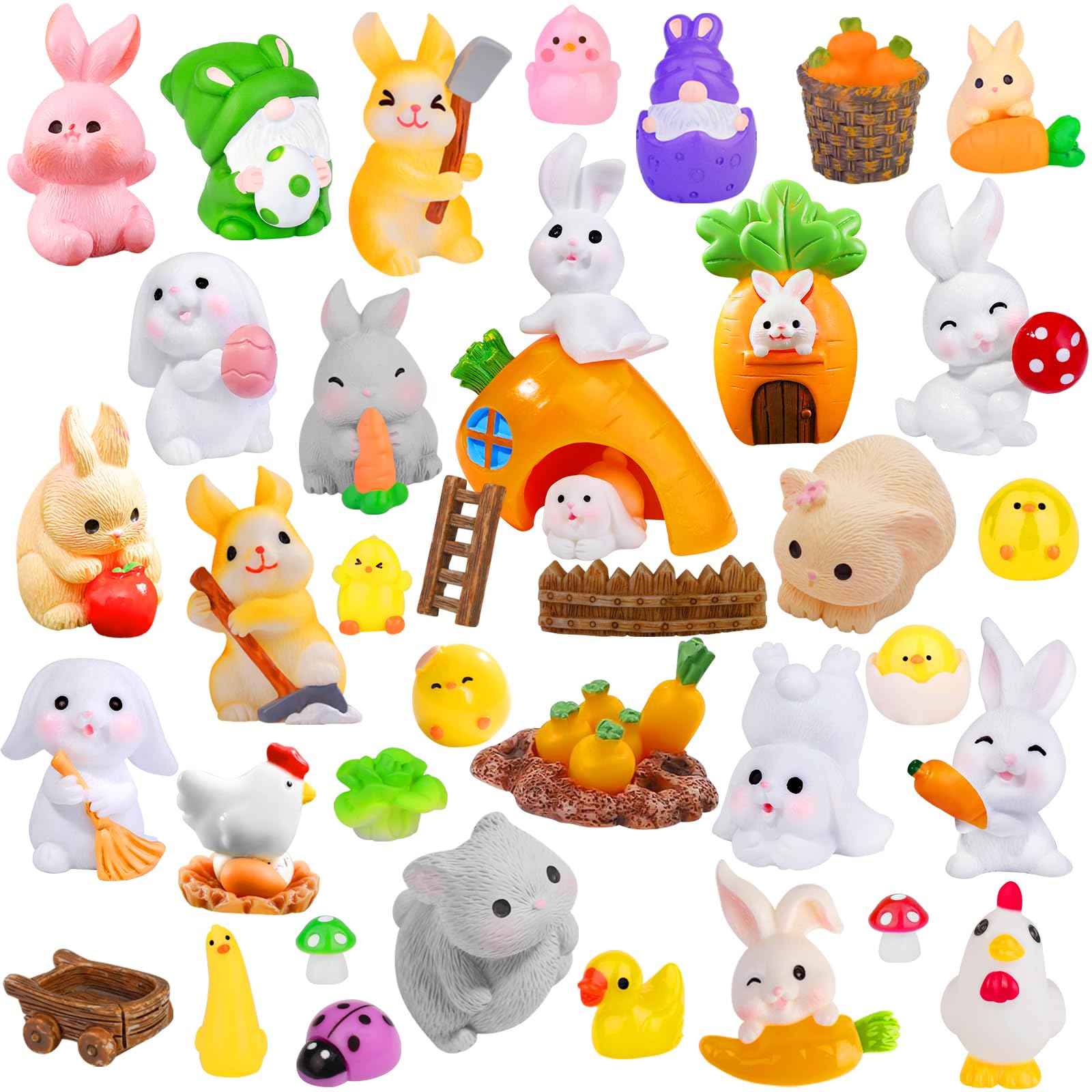 DULEFUN Easter Mini Figures - Tiny Resin Decor For Hiding, Dollhouses, Crafts - View #5