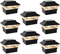 Vista 19 de Paquete de 4 luces solares blancas para tapa de poste, 50 lúmenes seleccionables en 3 colores (3000 K/4000 K/6000 K), se adapta a postes de vinilo