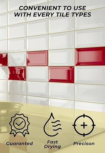 Miniatura 4 de Kit de reparación de tubo de llenado de lechada, reparación de lechada de azulejos color crema de 8.8 onzas, kit de reparación de lechada de secado