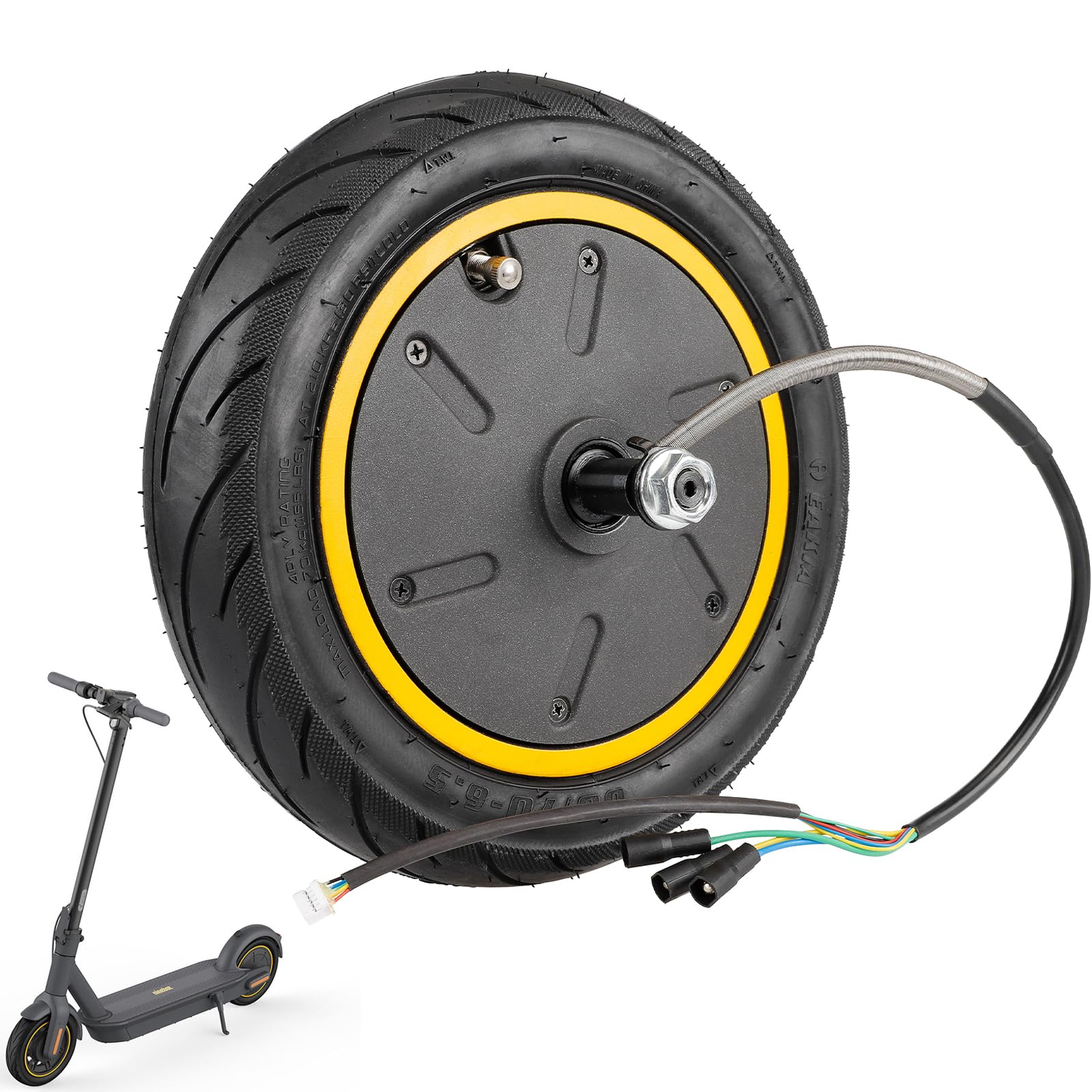 VOLOHAS 60/70-6,5 Neumáticos De Goma Maciza 10 X 2,5 Neumáticos Sólidos Para Segway Ninebot Max G30/G30E/G30LP Patinete Electrico Rueda De Repuesto Antipinchazo (Punto Rojo 1 PCS