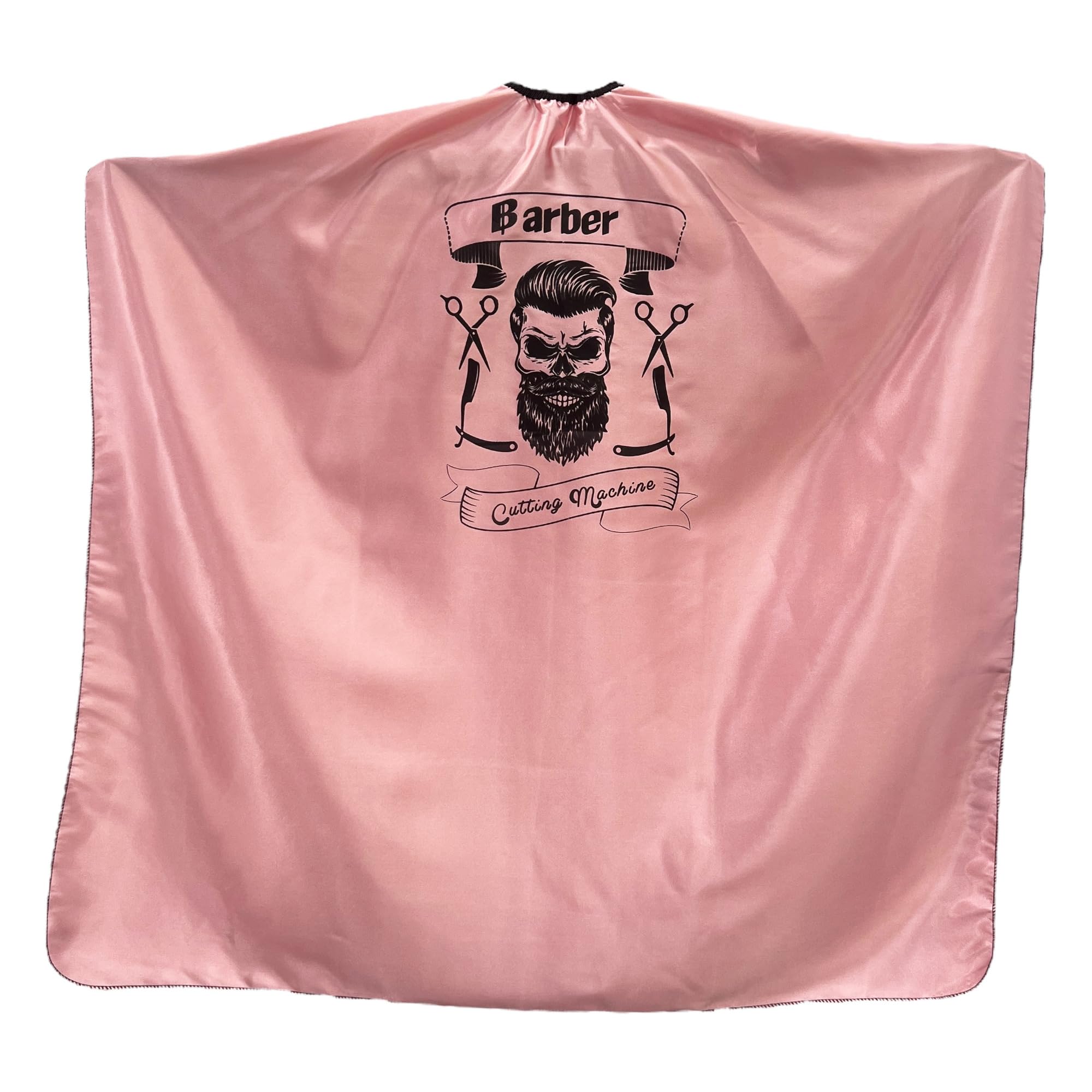 Gabri Professional Barber Cape Gown - Premium Hairdressing Cape for Hair Salon - Waterproof Hair Cutting Capes and Gowns for Barber Shops (Skull Pattern (Pink Rose), 150cm (L) x 115cm (W))
