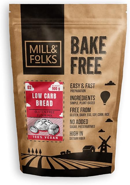 Mill & Folks Bake-Free Low Carb Bread Flour Mixture 900g | Vegan & Gluten-free