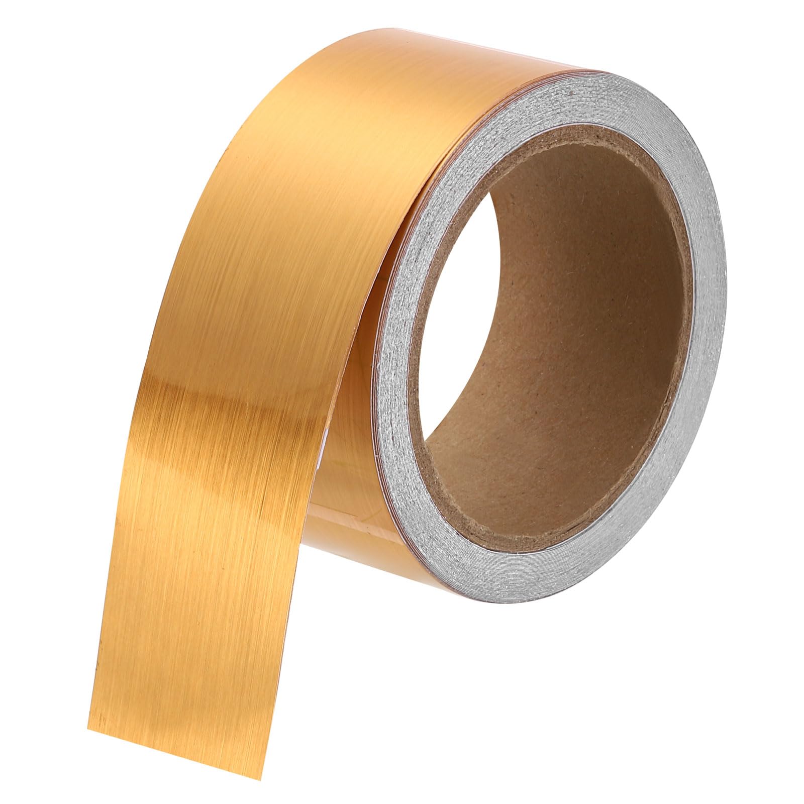 sourcing map Mirror Border Peel and Stick Wood Grain Tape 5cm x 12m Foil Self-Adhesive Waterproof Frame Sticker Removable Wallpaper for Bathroom Cabinet Door Photo Frame, Rose Gold