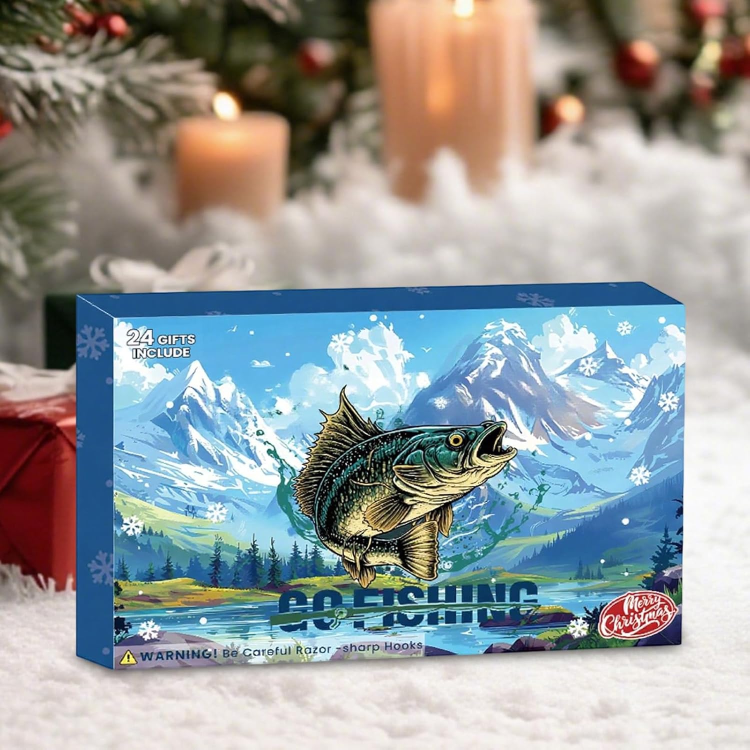 Fishing Advent Calendar 2025, 24 Days Christmas Countdown Calendars with Fishing Lures & Tackle Accessories Kit for Fisherman Husband Father Adult Men Teen Boyfriend - Image 3