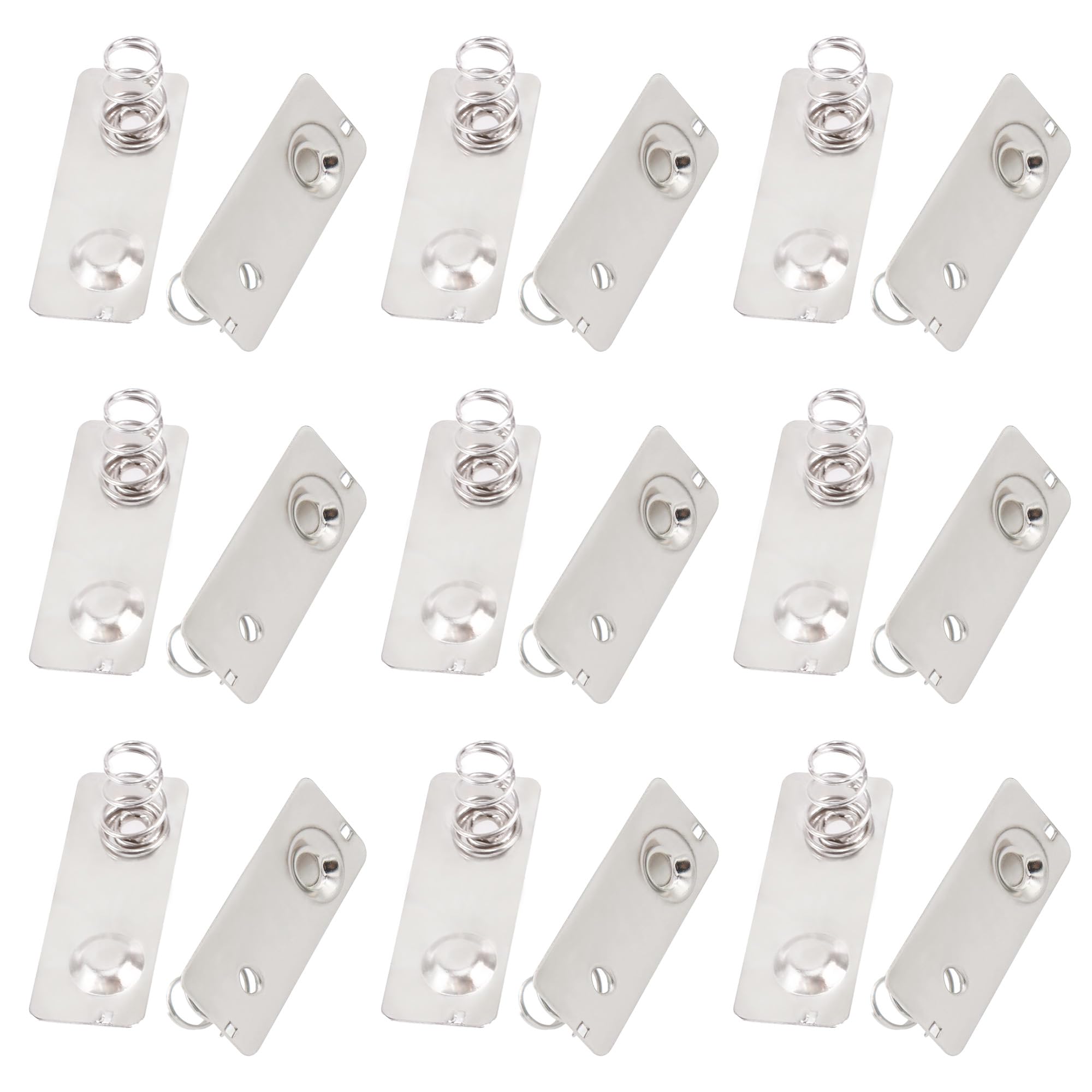 FOCMKEAS 20PCS AA/Double/Negative Positive-L Stainless Steel Metal Battery Spring Positive and Negative Conversion Spring Contact Nickeling Plate
