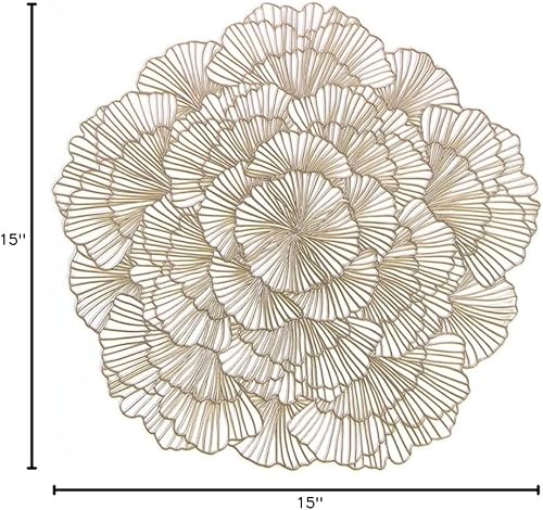 Miniatura 7 de 6 manteles individuales de vinilo antideslizante de 15 pulgadas (dorado-B, 6)