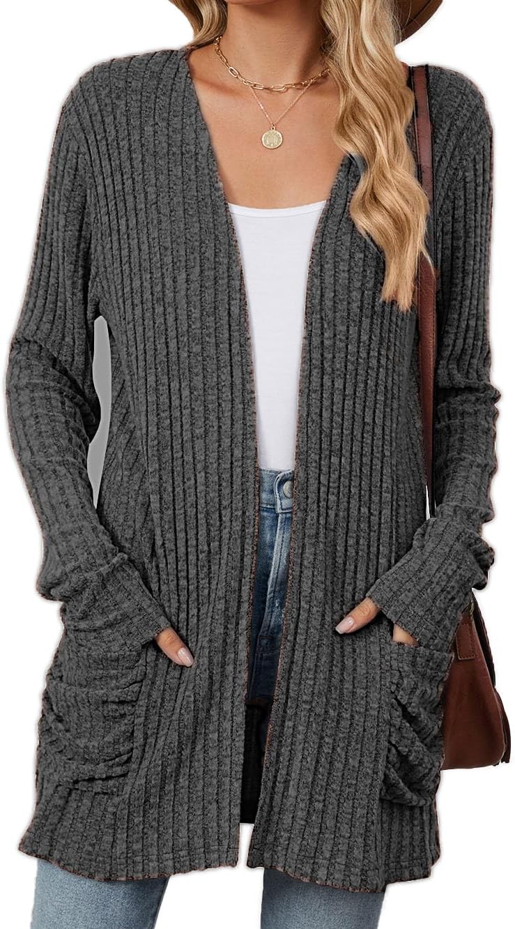 Lightweight Cardigans for Women Fashion Casual Oversized Long Sleeve Cardigan Sweater Loose Dressy Fall Holiday Tops
