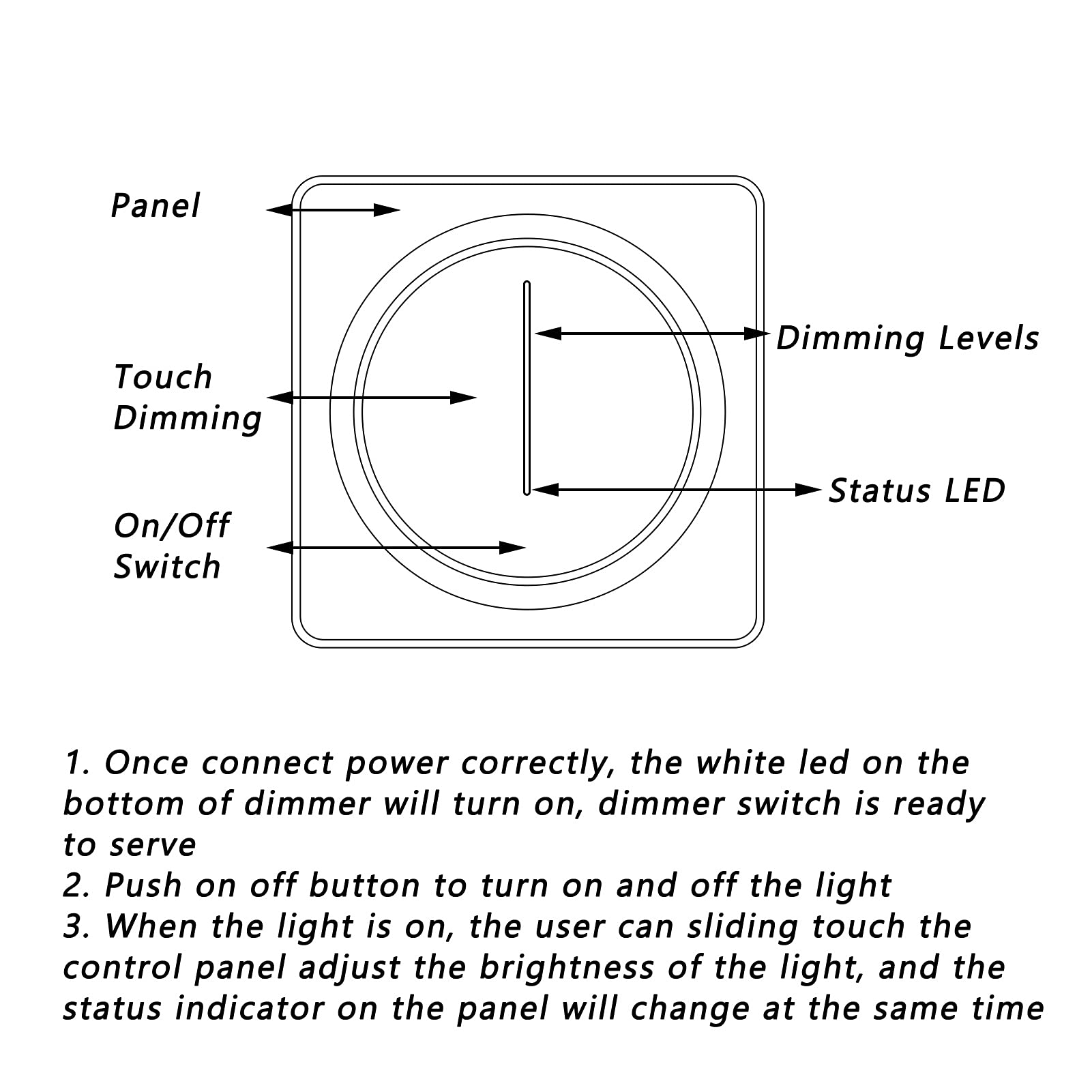 100 240V IMPLEMENT Dimmer Switch Murned WiFi App Spect Remote Control Panel para uso doméstico