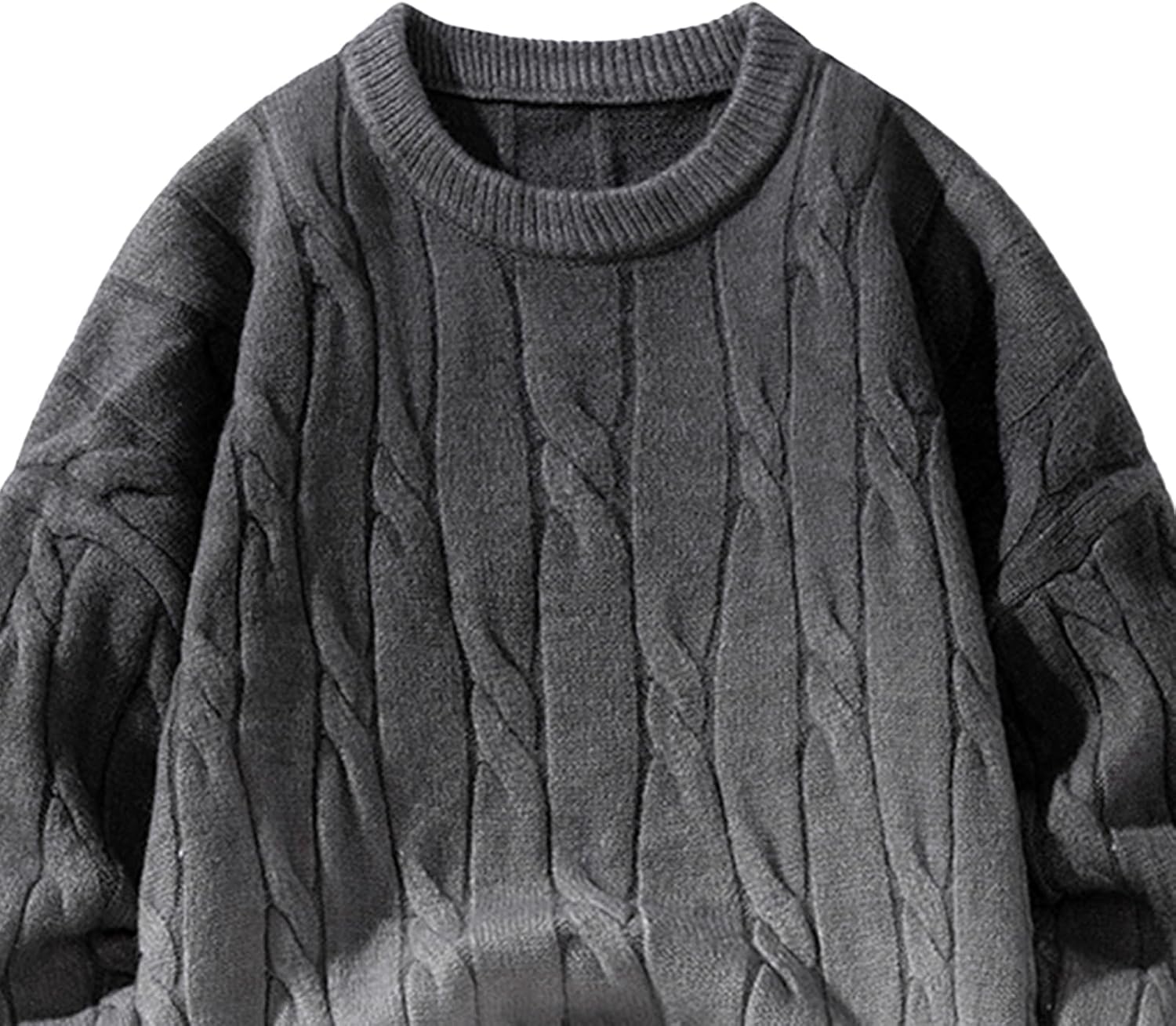 Men Gradient Color Sweater Loose Cable Knit Pullover Sweater Unisex Chunky Twist Jumper Tops
