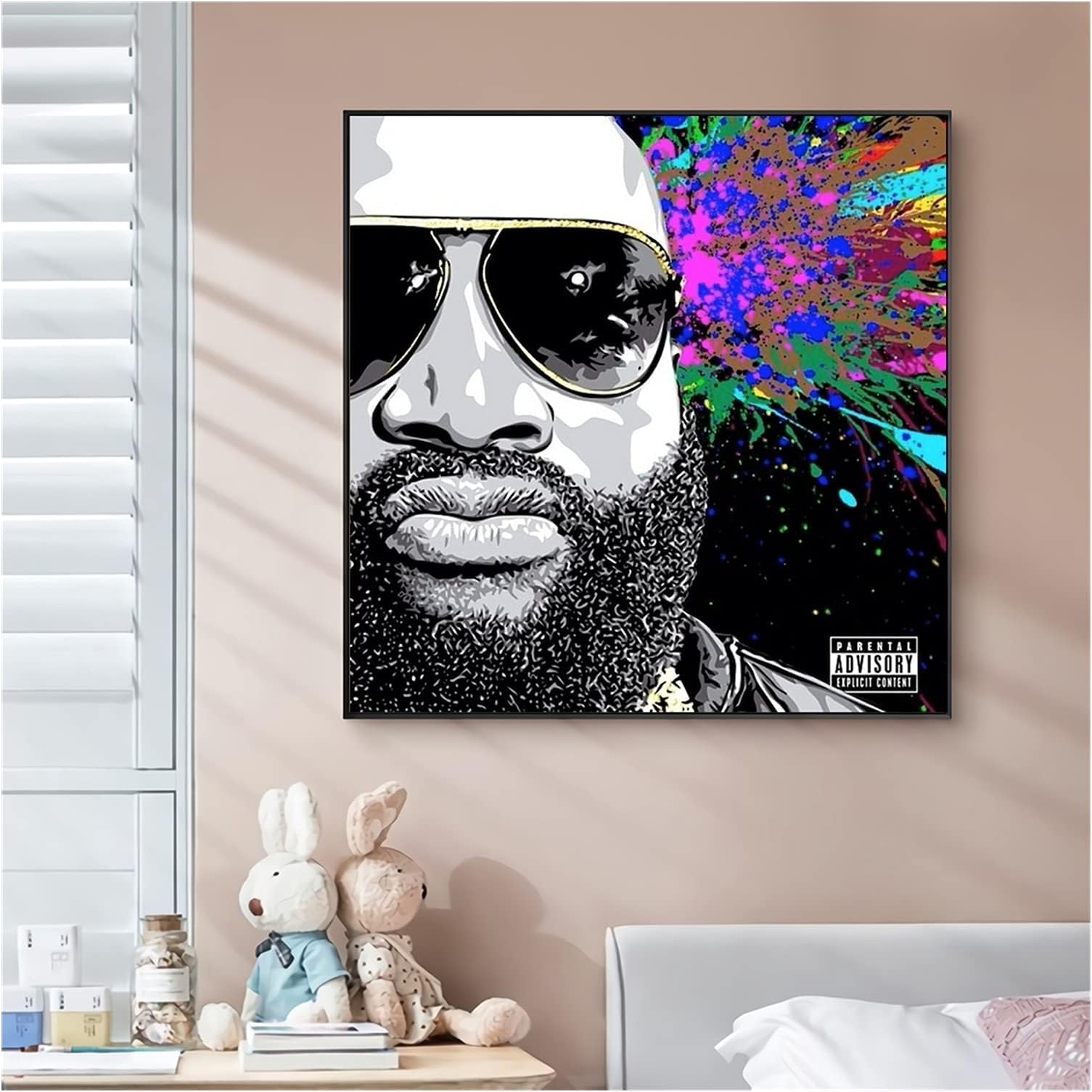 CBYLDDD Rick Ross Mastermind Music Album Cover Canvas Poster Hip Hop Rapper Pop Music Celebrity Wall Painting Art Decoration 20X20 Frameless