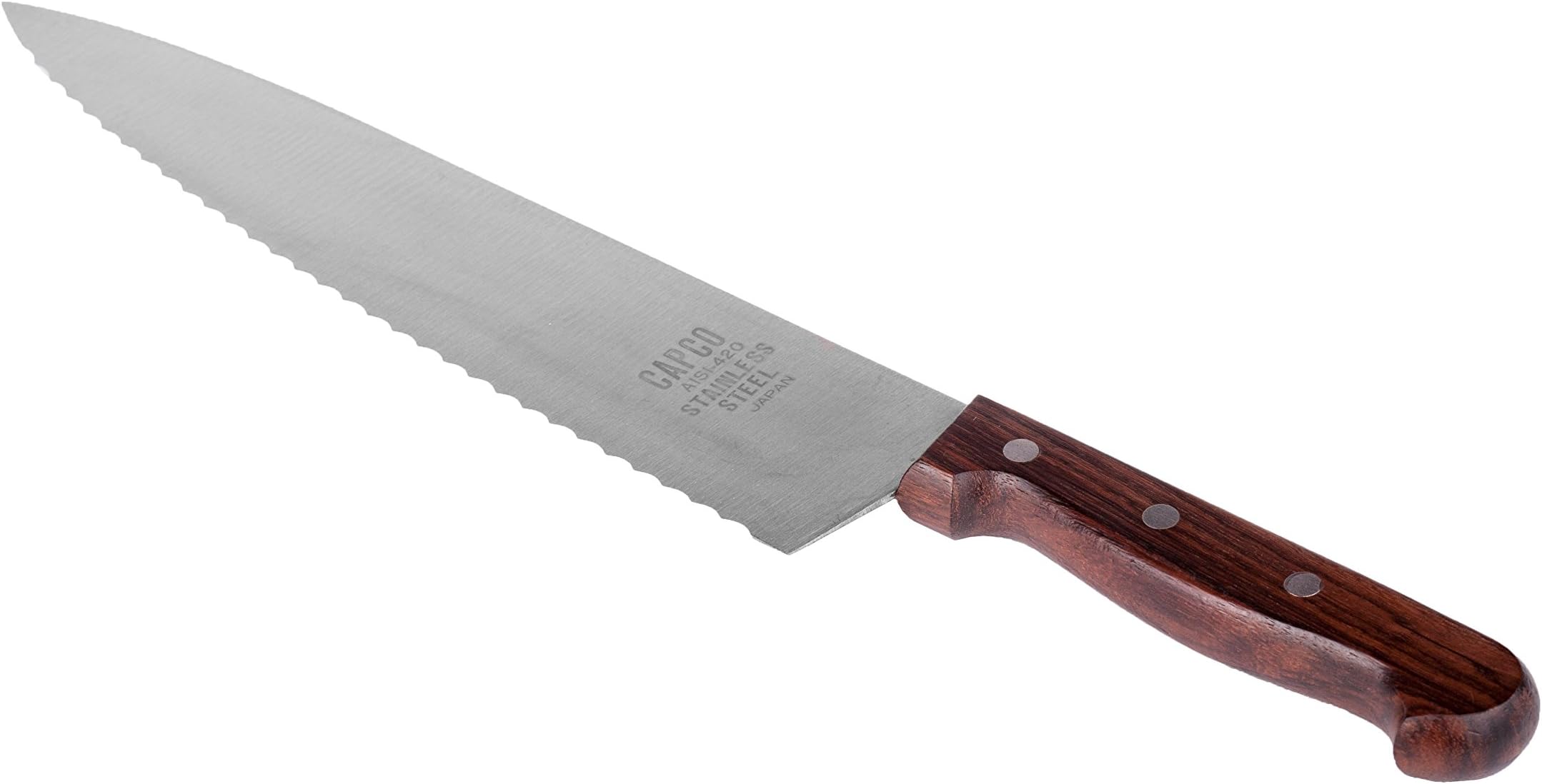Capco 4212-10, 10-Inch Chef’s Knife with Serrated Edge, Stainless Steel Blade
