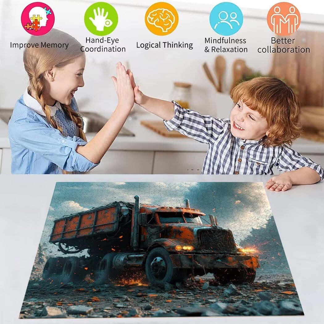 Puzzle Pojazdy inżynieryjne Puzzle 3000 sztuk Scena dla dorosłych DIY Klasyczna drewniana gra, wysokiej jakości drukowanie Jigsaws Zabawki, litery z tyłu Jigsaw, do dekoracji domu Prezent S-143