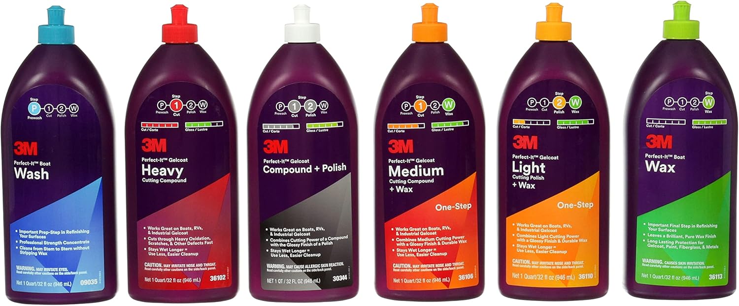 3M Perfect-It Gelcoat Compound + Polish 30344, 1 qt (32 fl oz/946 mL) - Image 6