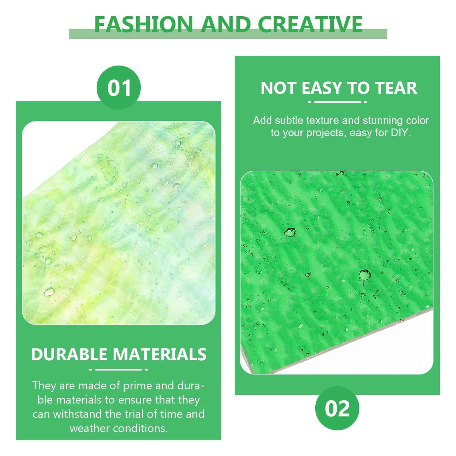 SEWACC Materiales para Manualidades DIY de Vidrio Mosaico 10x15 Cm 4 Piezas Colores Verdes para Artistas Bricolaje Proyectos Navideños Creativos