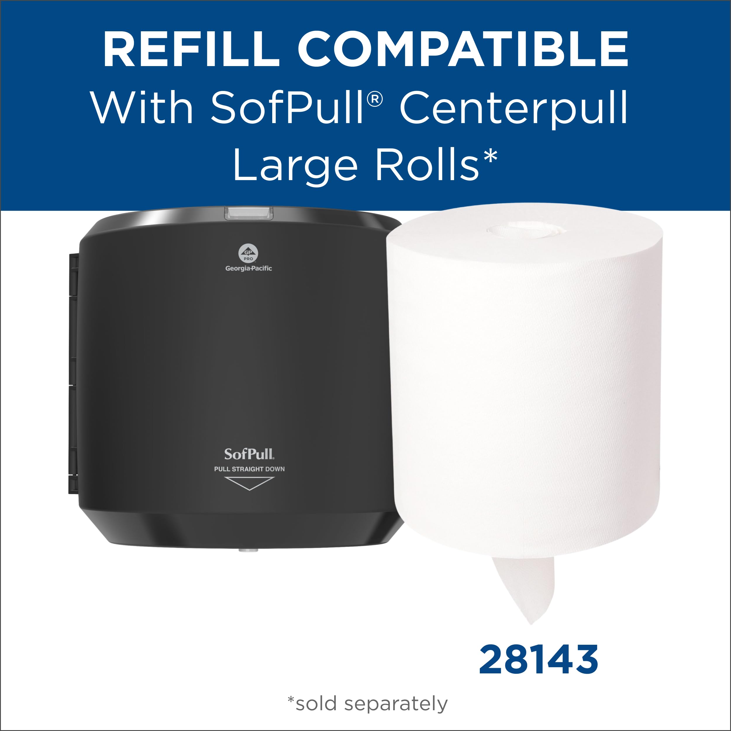 SFPULL® - Dispensador de toallas de papel de gran capacidad de GP Pro (Georgia-Pacífico), color negro, 1 dispensador