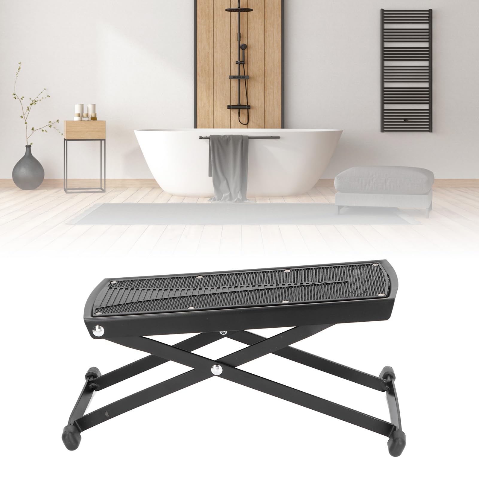 Cryfokt Repose-Pieds de Pédicure, Tabouret Antidérapant Réglable pour Douche, beauté de la Maison avec Séparateur D'orteils, 6 Réglages de Hauteur pour Support de Soin des Ongles
