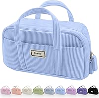 Vista 13 de Sooez Estuche grande para lápices, extra grande con 5 compartimentos, bolsa para bolígrafos de amplia apertura, organizador suave de gofres