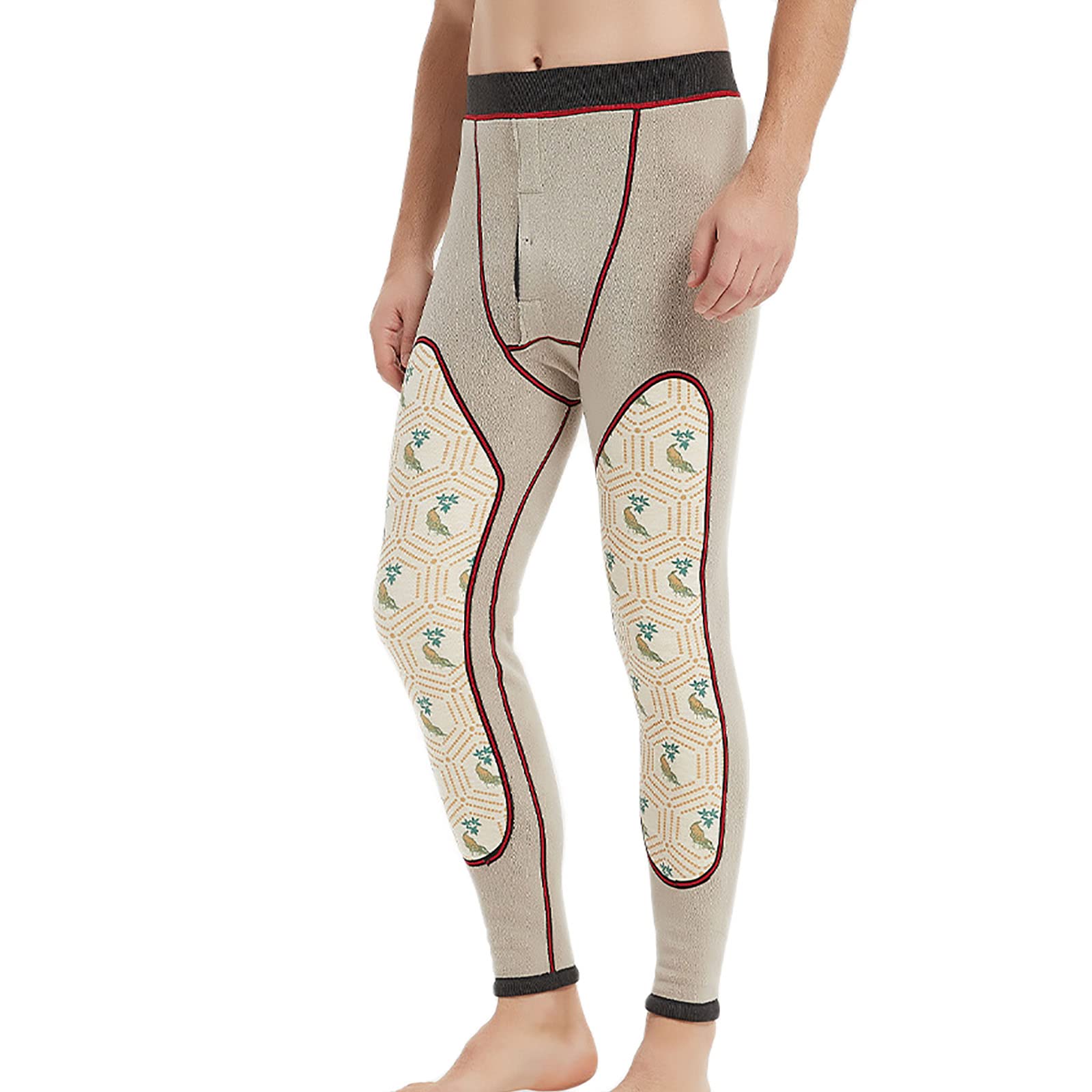 Hombres Leggings Térmicos Calzoncillos Largos Forrado Vellón Parte Inferior Ropa Interior Capa Base Invierno(Size:XXL,Color:A)