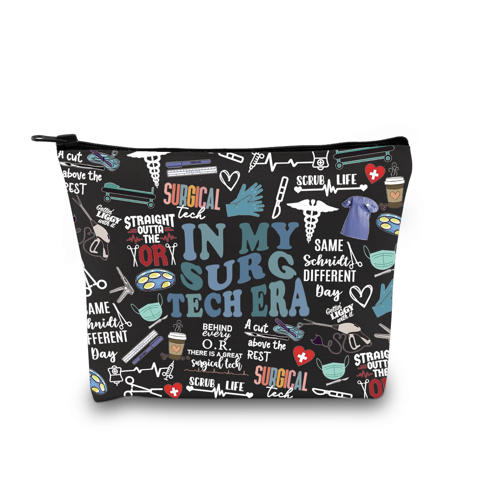 Surgical Tech Gift Surgery Nurse Doctor Gift In My Surg Tech Makeup Bag Gift for Surgical Technologist Surgeon (Surg Tech Era Black)