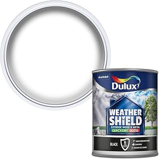 Dulux 5122153 Weather Shield Quick Dry Gloss Paint, 750 ml - Black