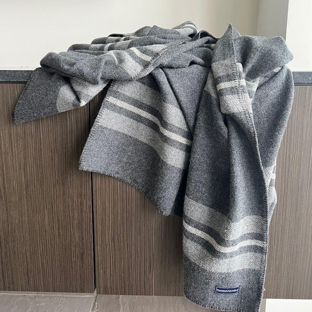 Faribault Mill Cabin Wool Throw (Charcoal)