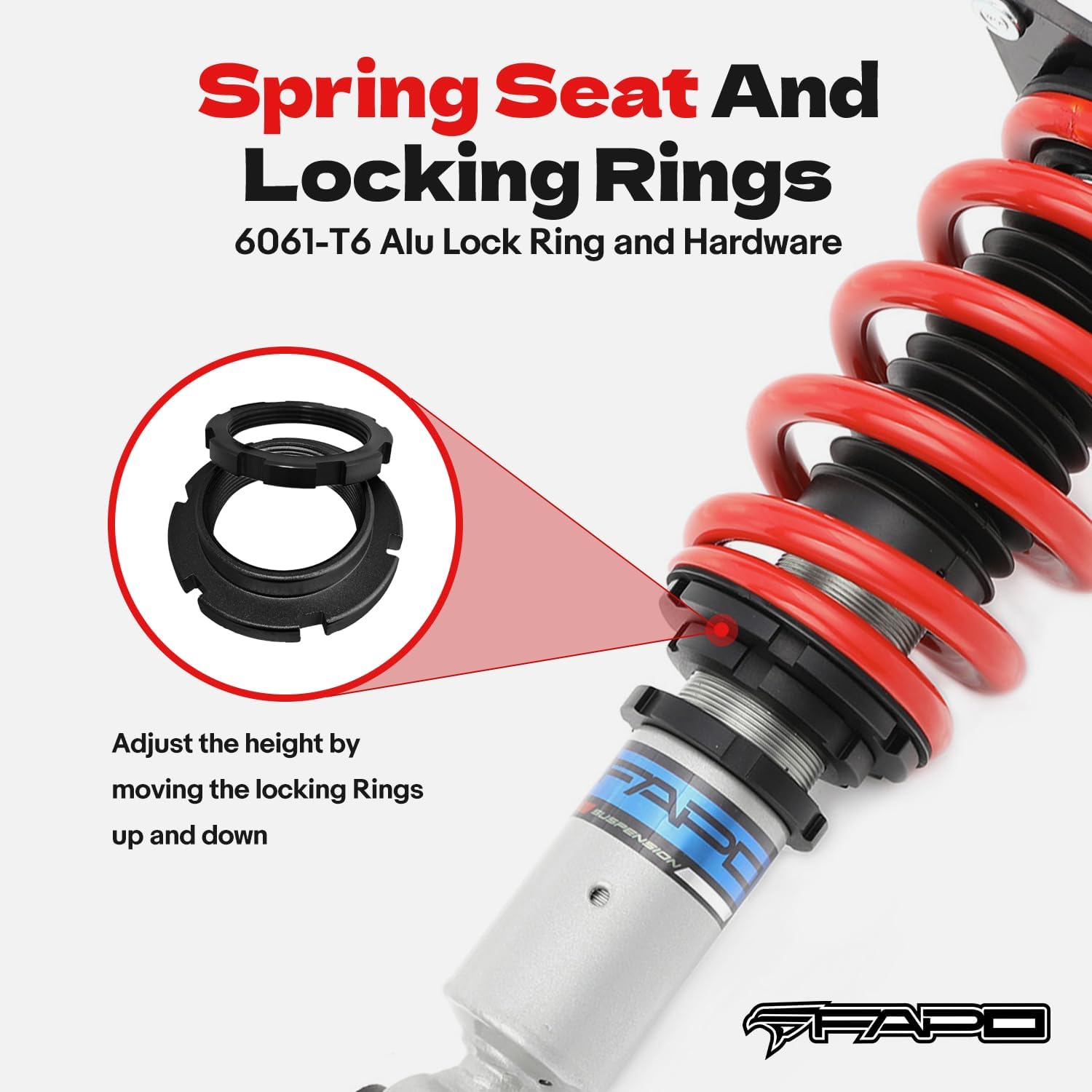 FAPO Adjustable Height Coilover for Scion FR-S 2013-2016, for Toyota 86/GT86/FT86 2012-2020, for Subaru BRZ 2012-2020 Suspension Lowering Kit Mono-Tube Shock Struts