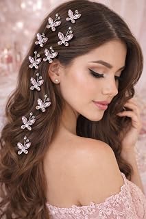 Glowsort Elegant pink crystal butterfly hair accessories set, designed to add a stylish and feminine touch. Perfect for pa... Price In India
