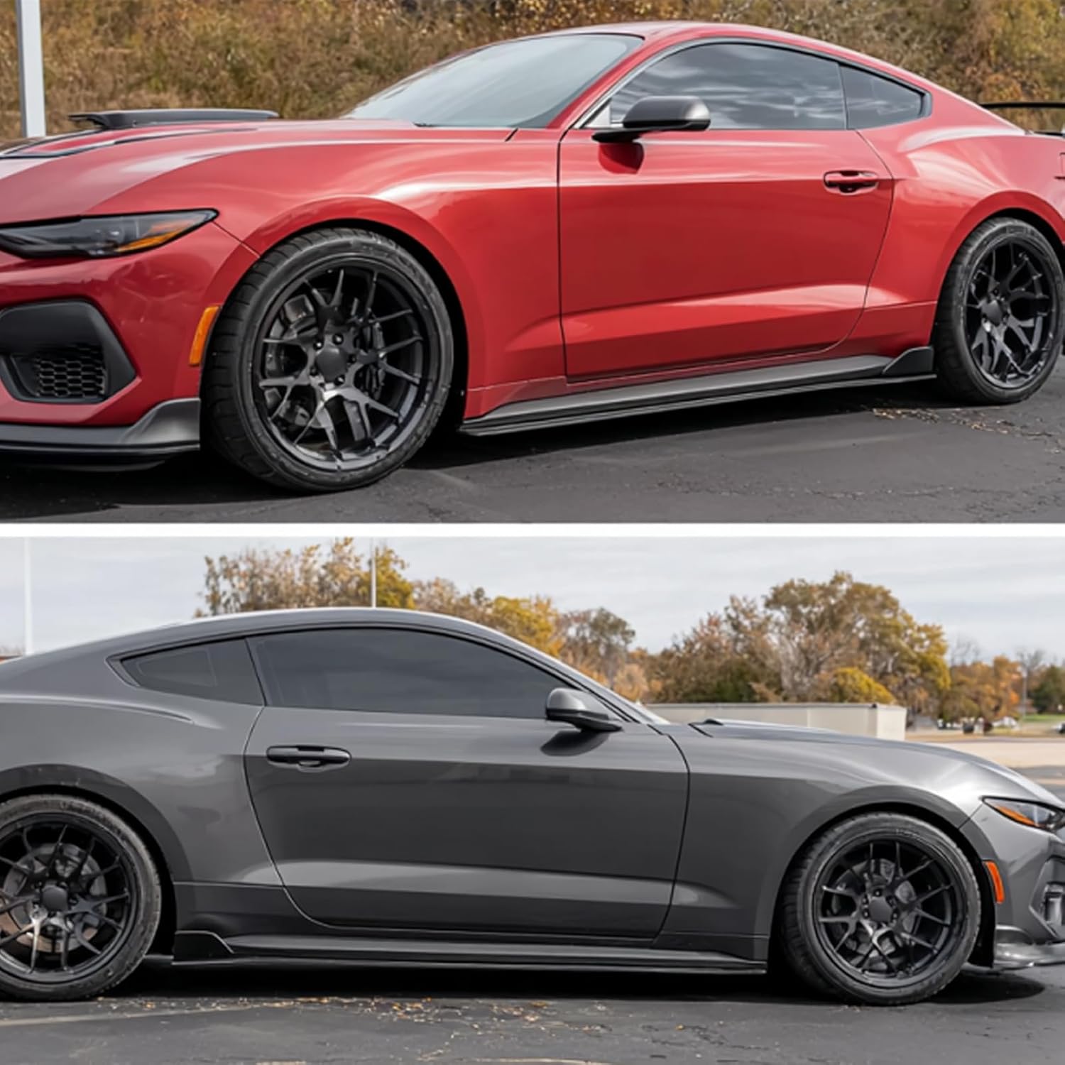 Side Skirts for Ford Mustang 2024-2025 Matte Black ABS