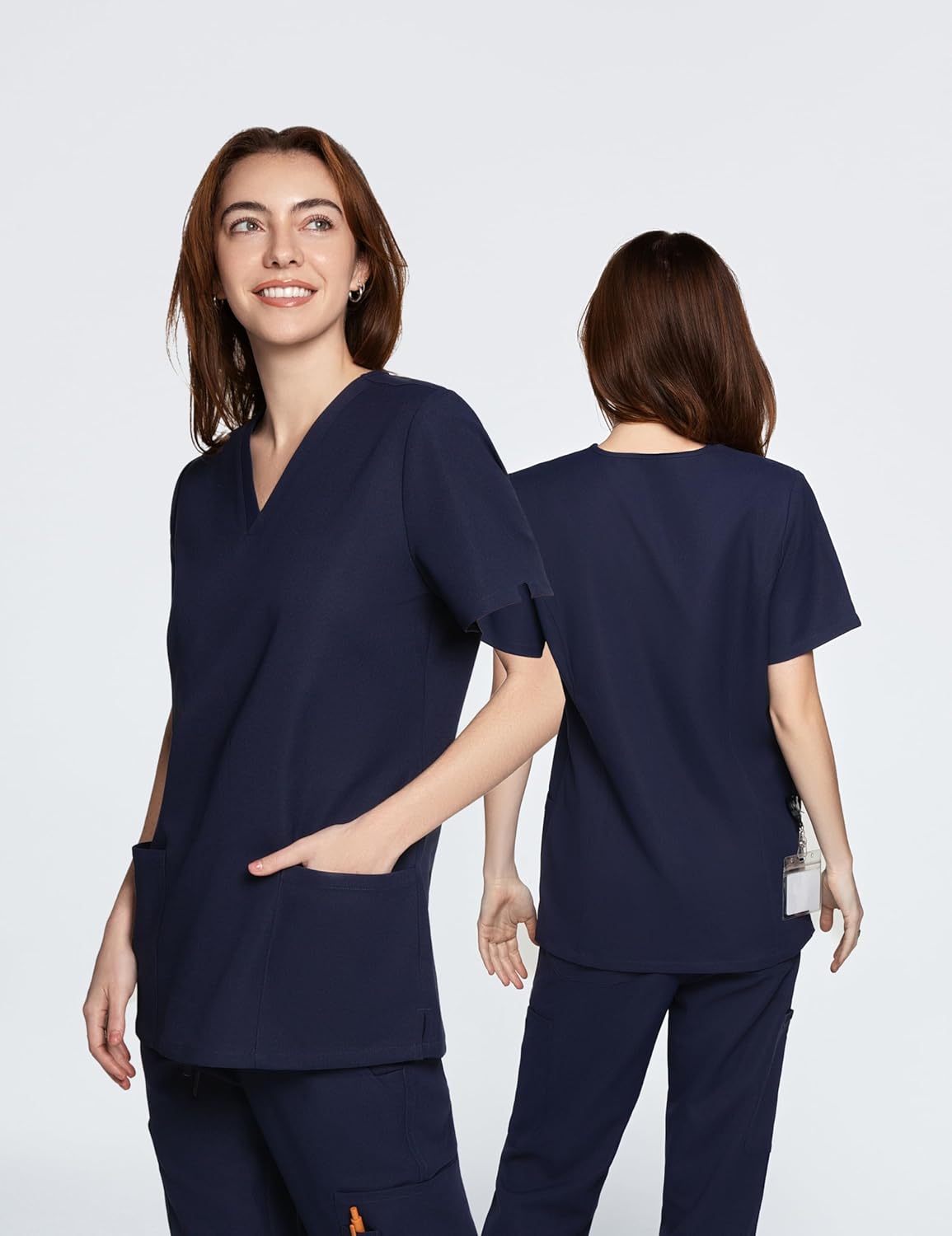 Stella Women's Scrub Top – Everyday Scrub Top with Soft Stretch, V-Neck, 2 Pockets, Includes Storage Bag - Image 2