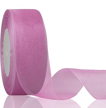 Shimmer Sheer Organza Ribbon, 1-1/2 inch x Continuous 50 Yard Light Purple Chiffon Fabric Ribbon for Gift Wrapping, Bouquet Wrapping,Wedding Decoration,Christmas Tree, Crafts, Bows.