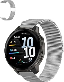 for Garmin Venu 4 Band 41mm – Stainless Steel Magnetic Loop Strap, Adjustable Metal Replacement Band with Magnet Closure, Breathable Mesh, Stylish & Durable for Men Women(Silver)