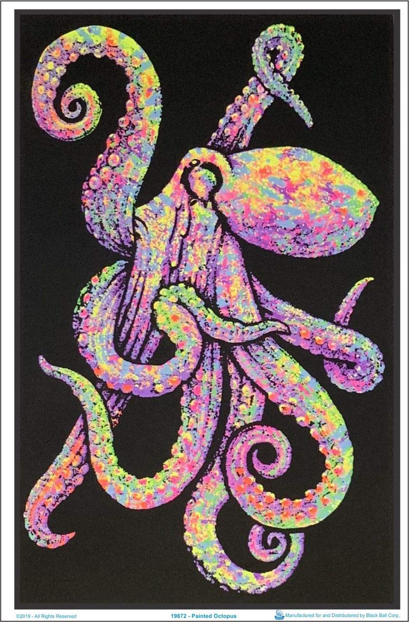 Scorpio Posters Painted Octopus - Flocked - Blacklight Poster - 23" x 35"
