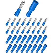 Bolatus 100Pcs Bullet Connectors Terminal, Insulated Male and Female Quick Splice Connectors Butt Wire Terminal Blue