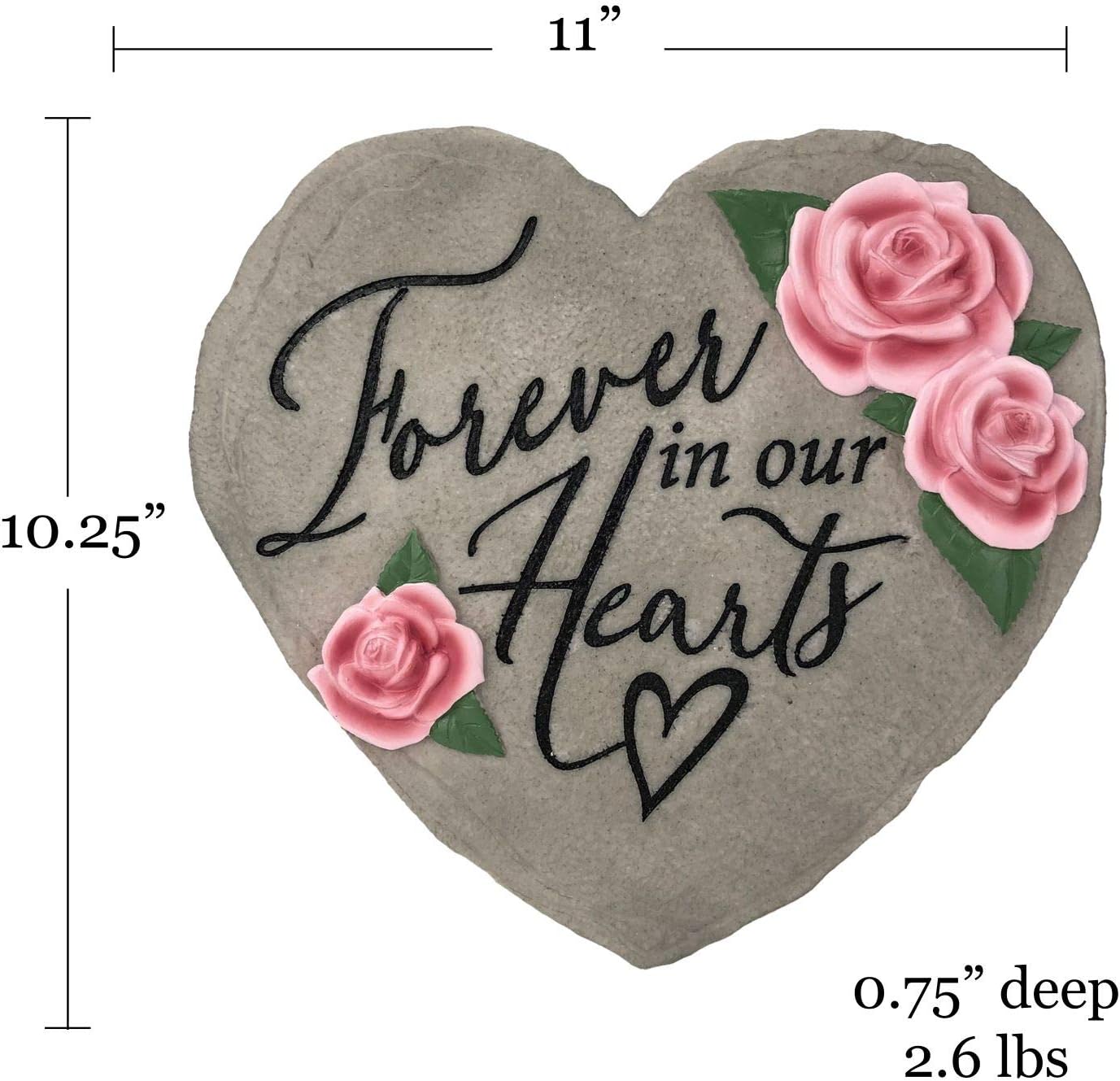 Spoontiques 13221 Forever in Our Hearts Stepping Stone, Pink