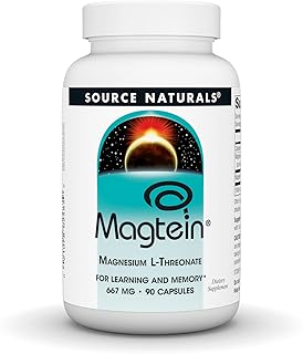 Source Naturals Magtein Magnesium L-Threonate 667mg Supports Focus, Mood, Healthy Memory, Cognitive Function, Sleep* - 90 Capsules