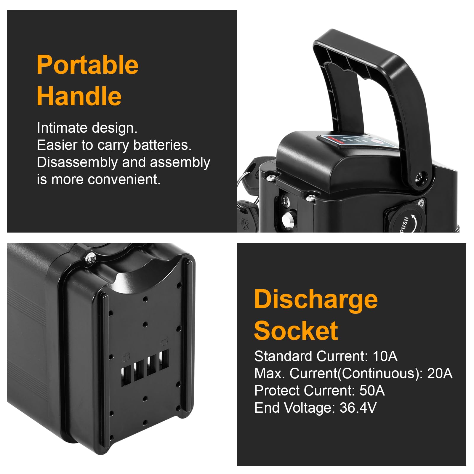 Amazon.com: YS YOSE POWER Electric Bike Battery 48V 13Ah