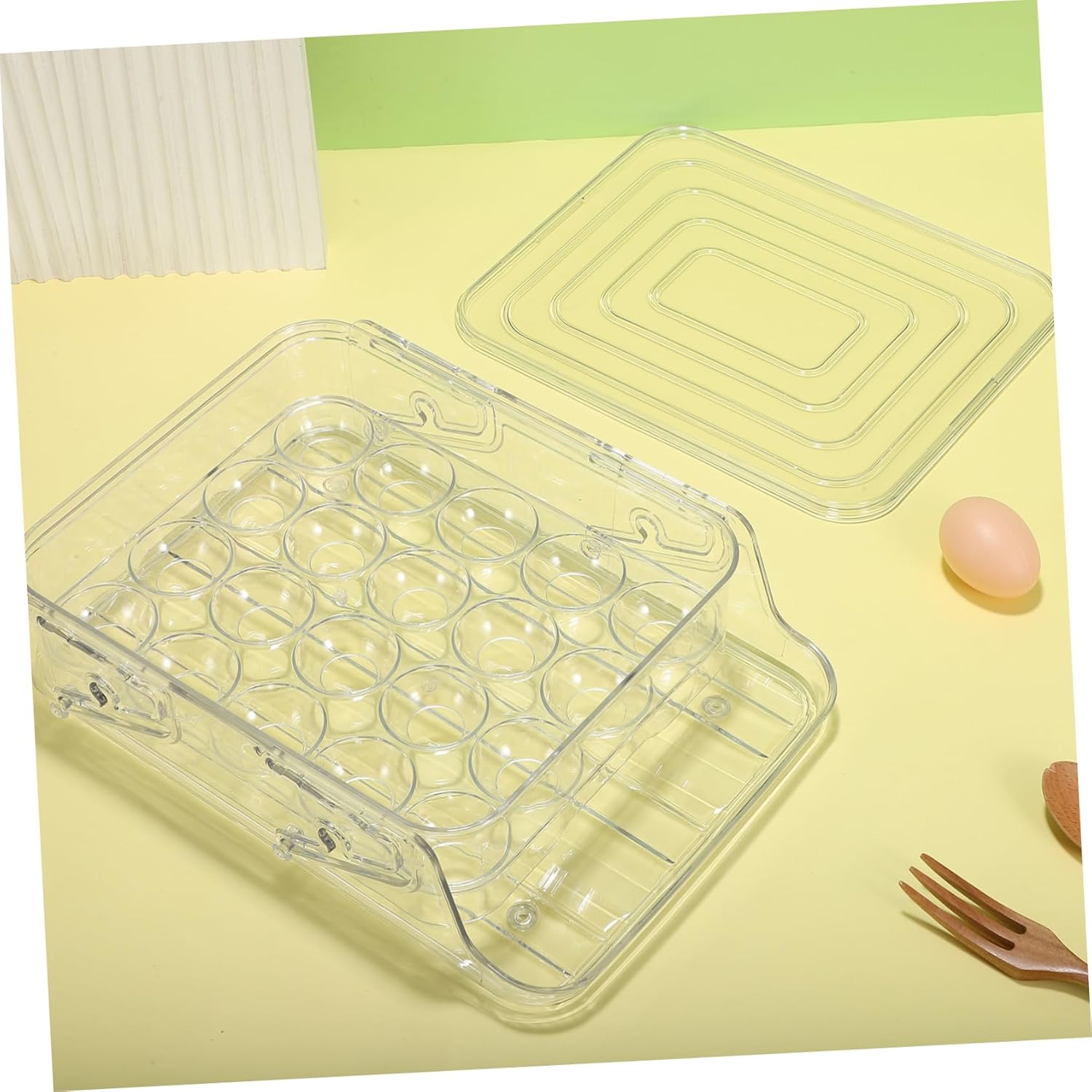 Alipis Stackable Egg Storage Box Auto Rolling Fridge Organizer Pet Egg Holder Easy Clean