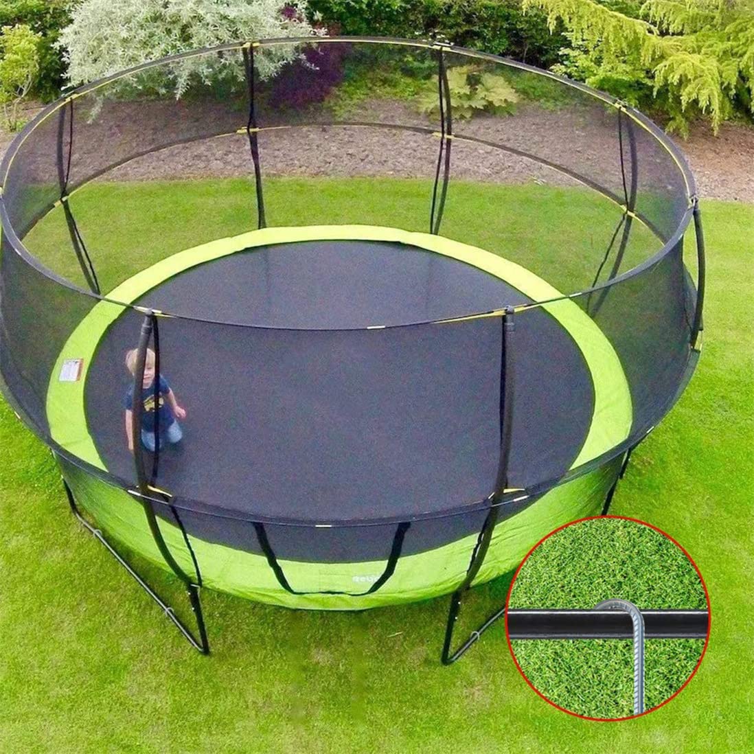 EFUTURETIME 12 X Picchetti Tenda 30 Cm Ancoraggi A Terra, Picchetti Di Fissaggio A Terra 8mm Zincati A Forma Di J Barra Di Rinforzo In Acciaio Per Campeggio, Trampolino, Tettoia Da Giardino