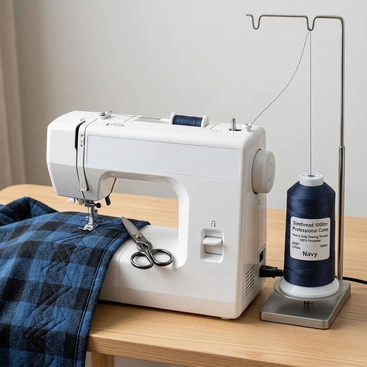 Simthread Heavy Duty Blue Jeans Thread for Denim Sewing 1000 Meters Cone - 6 Colors