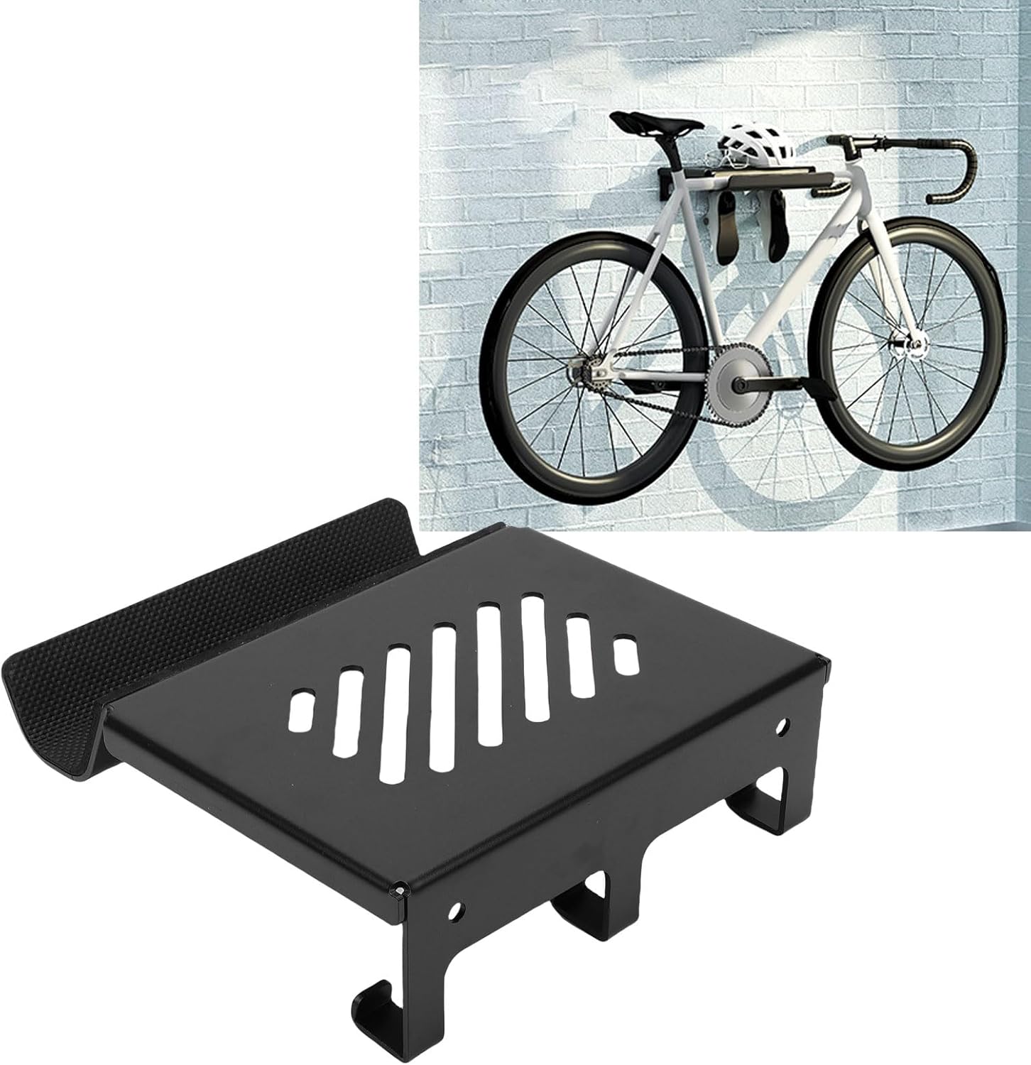 BAFOVY Wall Mount Bike Rack, Vertical Bike Stand for Indoor Garage Storage with Reinforced Cold Rolled Steel, Holds Up to 50kg, Foam Padding for Protection (Small Diameter: 28mm/1.1in)