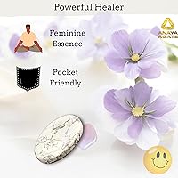 Vista 5 de Howlite Worry Stone – Piedras de cristal para el pulgar para angustia, estrés, piedras de equilibrio relajantes y calmantes para meditación, alivio
