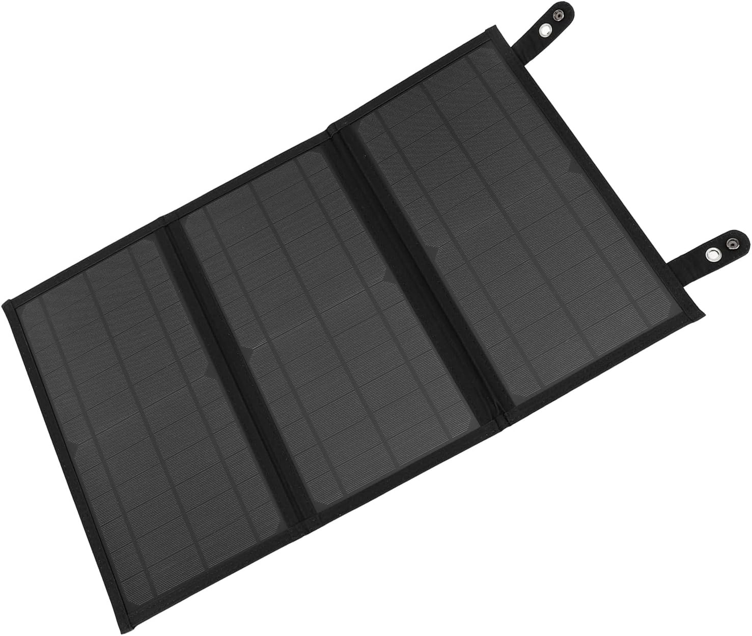30W 18V Solar Panel Charger, Fast Charging, Foldable Solar Panel for Cell Phone Tablet, Lightweight, QC3.0, 8 Connectors, 3 Outlets (Black)