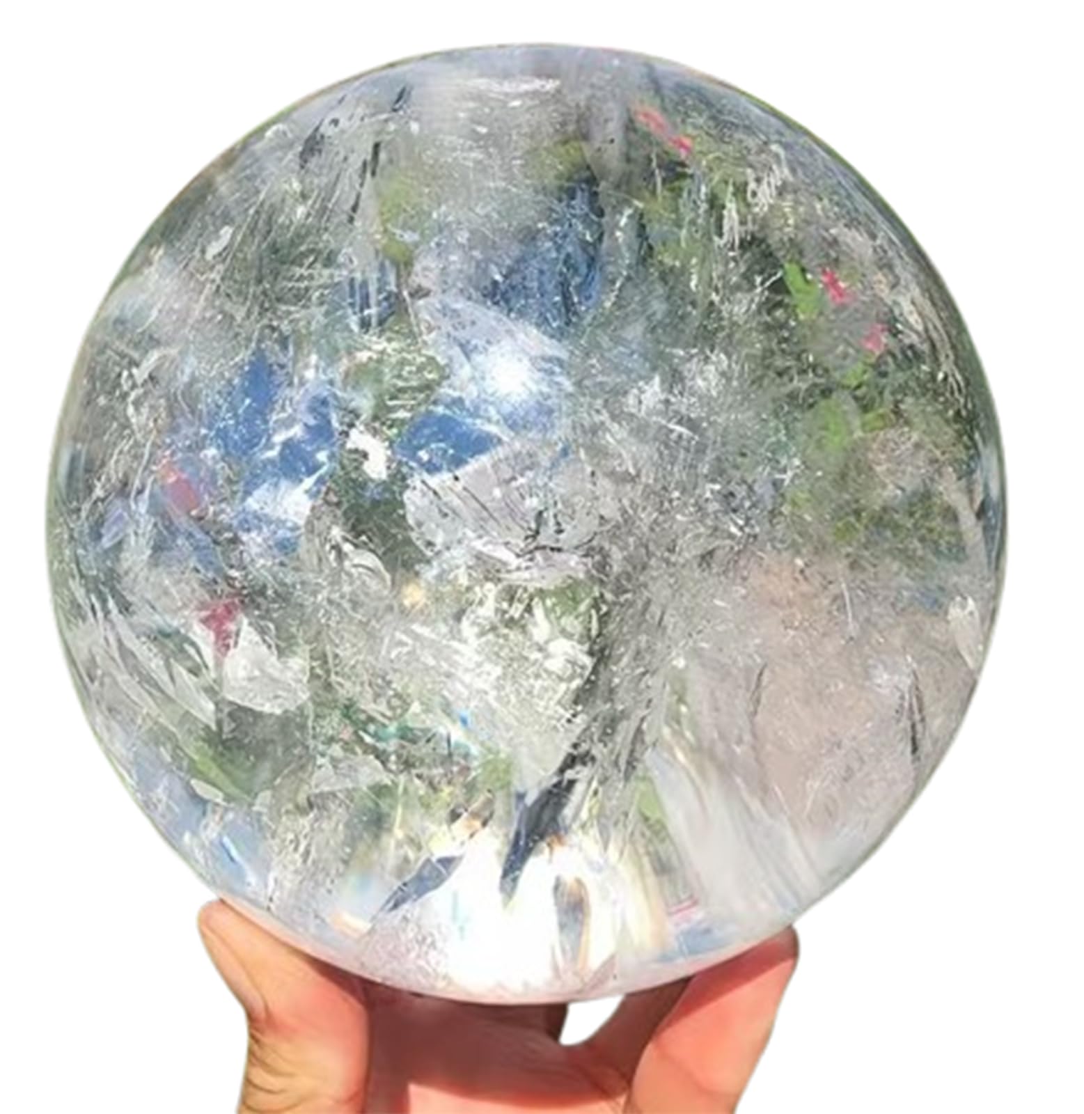 NHDVDVAV Large Clear Quartz Crystal Ball Real Crystals Sphere for Fengshui