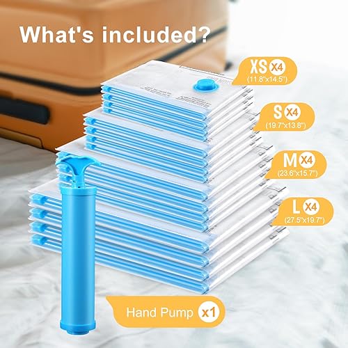 Miniatura 2 de Bolsas de vacío para viajes con bomba de mano, bolsas de viaje al vacío para equipaje, bolsas de sellado al vacío para ropa, bolsas de