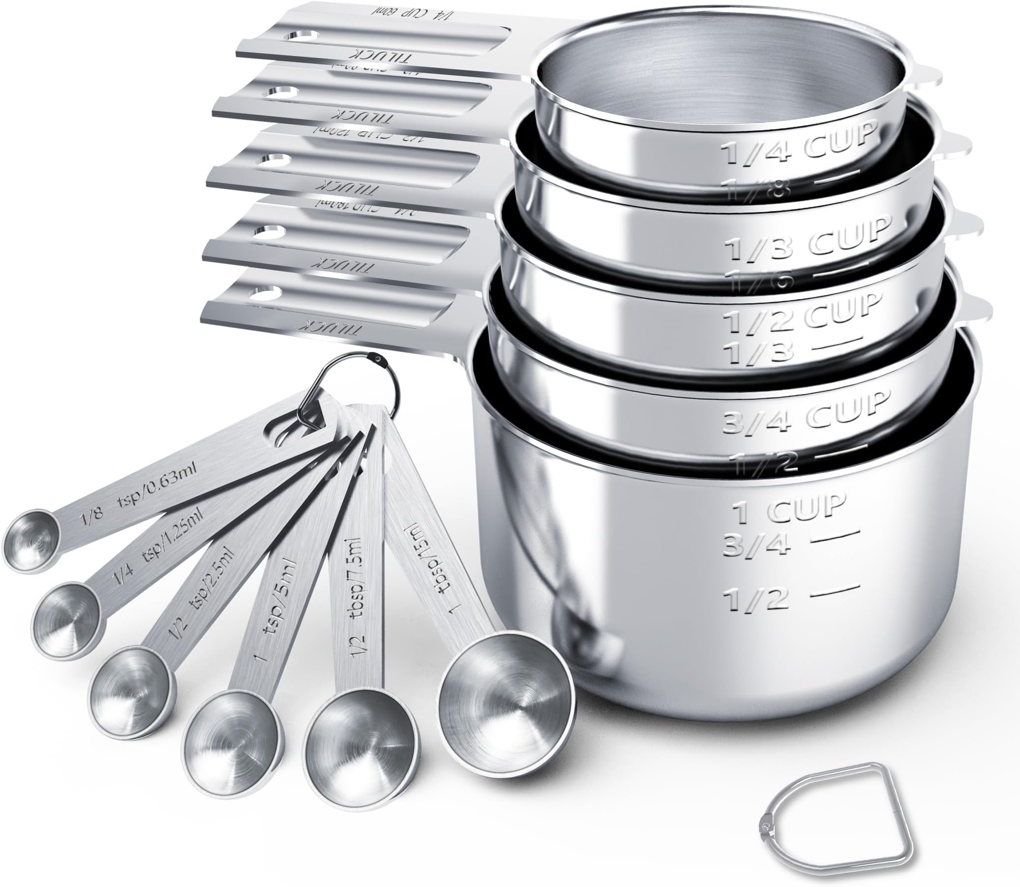 TILUCK Stainless Steel Measuring Cups & Spoons Set, Cups and Spoons,Kitchen Gadgets for Cooking & Baking (11)