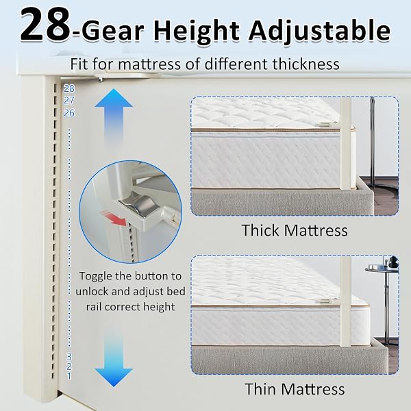 Barrière de lit pour tout-petits, pour lit king size, super king size, pour lit simple (14-CB-200) - 2