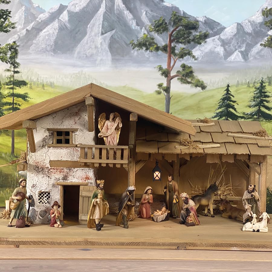FADEDA 13x Krippenfiguren/Höhe: 10 cm/handbemalt/detailgetreue Krippen Figuren - Weihnachten Tisch Dekoration Krippe Zubehör