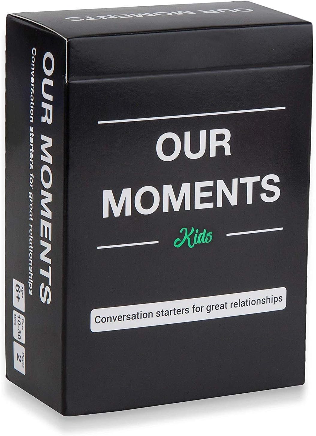 OUR MOMENTS Kids: 100 Conversation Starter Cards for Families and Kids - Relationship Building - Car Travel, Road Trip & Card Game for Healthy Loving Family - Questions for Family Activities