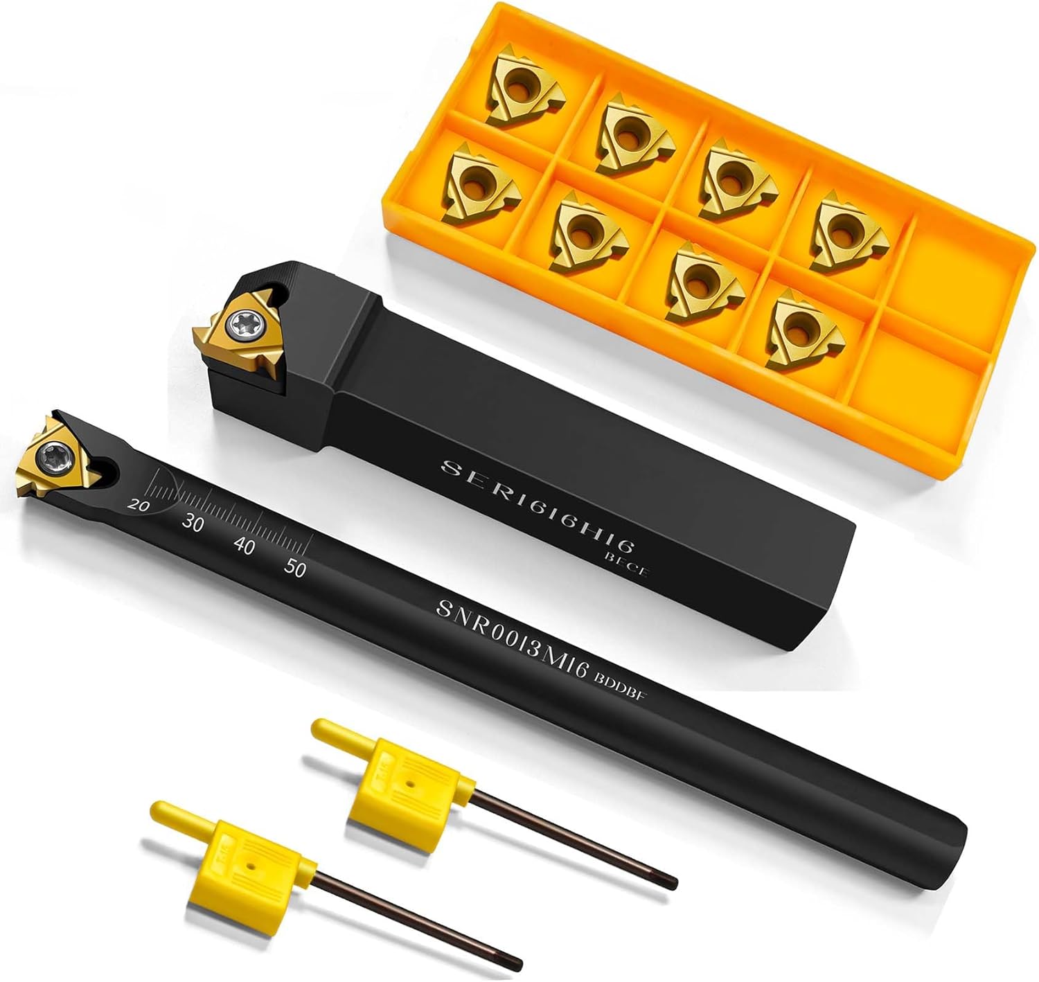 1/2" 5/8" SNR0013M16+SER1616H16 Lathe Internal Threading Holders Turning Tool Holder with 5pcs 16IR AG60+5pcs 16ER AG60 Carbide Turning Inserts